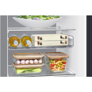 Samsung Bespoke AI Family Hub+, Twin Cooling Plus™, 614 л, высота 179 см, черный - SBS-холодильник