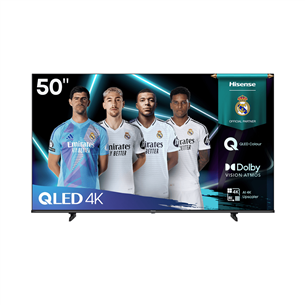 Hisense E7Q, 50'', 4K UHD, QLED, must - Teler 50E7Q