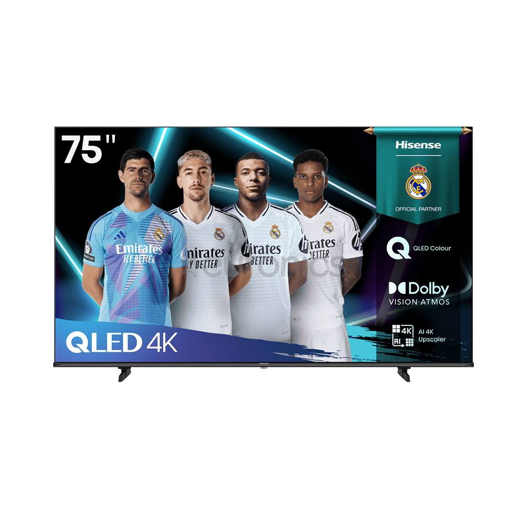 Hisense E7Q, 75'', 4K UHD, QLED, must - Teler