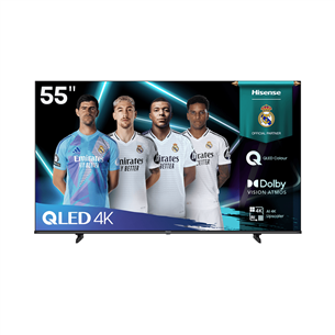 Hisense E7Q, 55'', 4K UHD, QLED, must - Teler 55E7Q