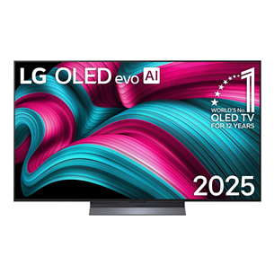 LG OLED evo AI C5, 55'', 4K UHD, OLED must - Teler OLED55C52LA.AEU
