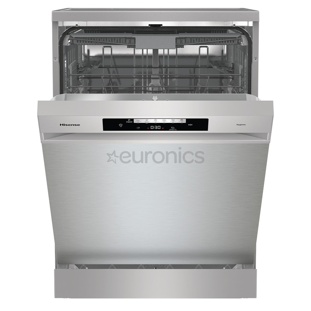 Hisense, 16 place settings, width 60 cm, grey - Free standing dishwasher