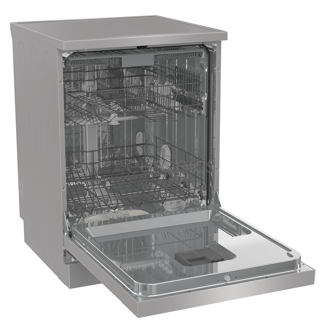 Hisense, 16 place settings, width 60 cm, grey - Free standing dishwasher