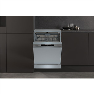 Hisense, 16 place settings, width 60 cm, grey - Free standing dishwasher