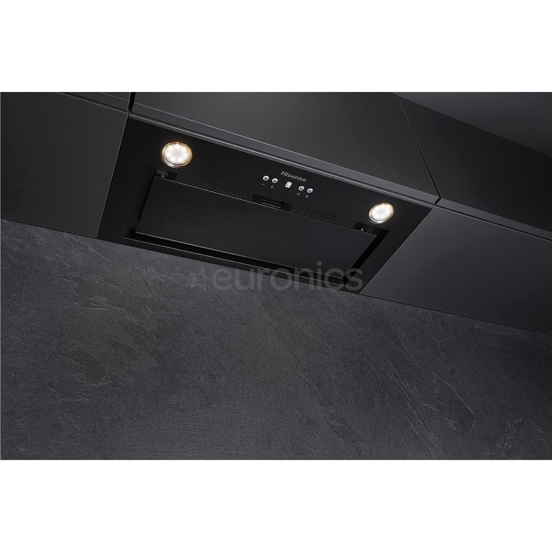Hisense, 650 m³/h, laius 60 cm, must - Integreeritav õhupuhasti