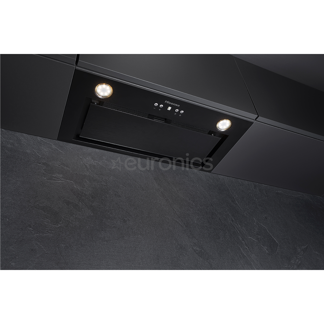 Hisense, 650 м³/ч, ширина 60 см, черный - Интегрируемая вытяжка