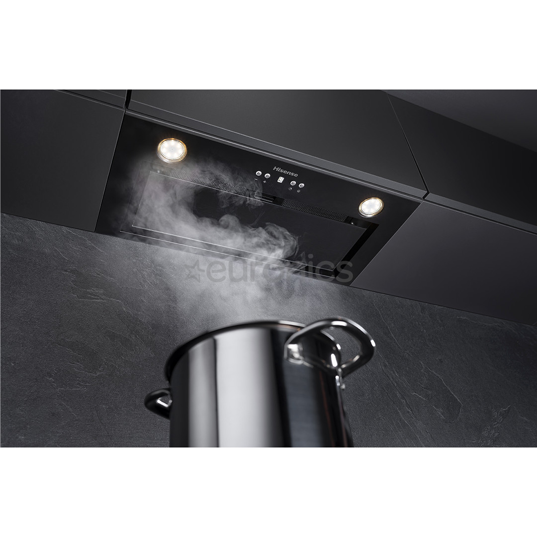 Hisense, 650 m³/h, laius 60 cm, must - Integreeritav õhupuhasti