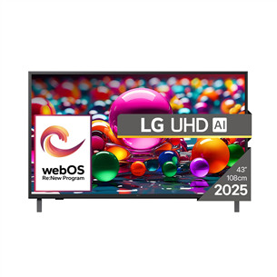 LG UHD AI UA75, 43'', 4K UHD, LED LCD, must - Teler 43UA75003LA.AEU