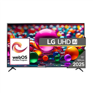 LG UHD AI UA75, 75'', 4K UHD, LED LCD, must - Teler 75UA75006LA.AEUQ