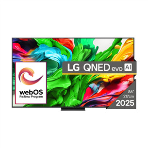 LG QNED86 evo AI, 86'', 4K UHD, QNED, Mini LED, black - TV 86QNED86A3A.AEU