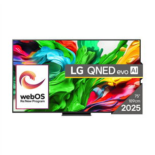 LG QNED86 evo AI, 75'', 4K UHD, QNED, Mini LED, black - TV 75QNED86A3A.AEU