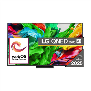 LG QNED86 evo AI, 65'', 4K UHD, QNED, Mini LED, must - Teler 65QNED86A3A.AEU
