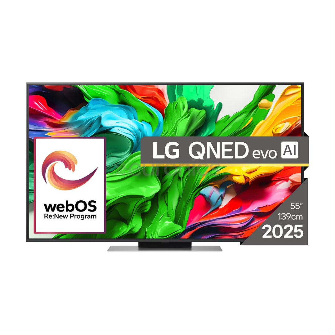 LG QNED86 evo AI, 55'', 4K UHD, QLED, Mini LED, must - Teler