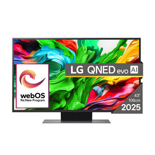 LG QNED86 evo AI, 43'', 4K UHD, QLED, Mini LED, black - TV 43QNED86A3C.AEU