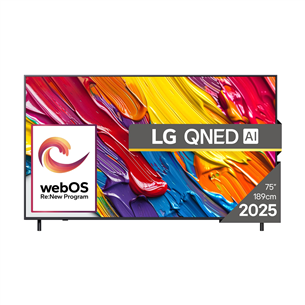 LG QNED82 AI, 75'', 4K UHD, QNED, черный - Телевизор 75QNED82A3B.AEU
