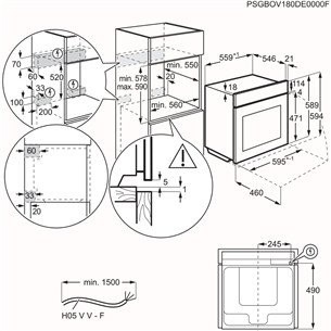 AEG 7000 Seeria MealAssist, 71 L, pürolüütiline puhastus, must - Integreeritav ahi