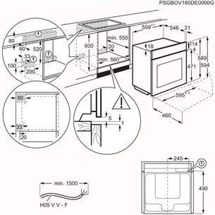 AEG 7000 Series MealAssist, 71 L, pyrolytic cleaning, black - Built-in oven