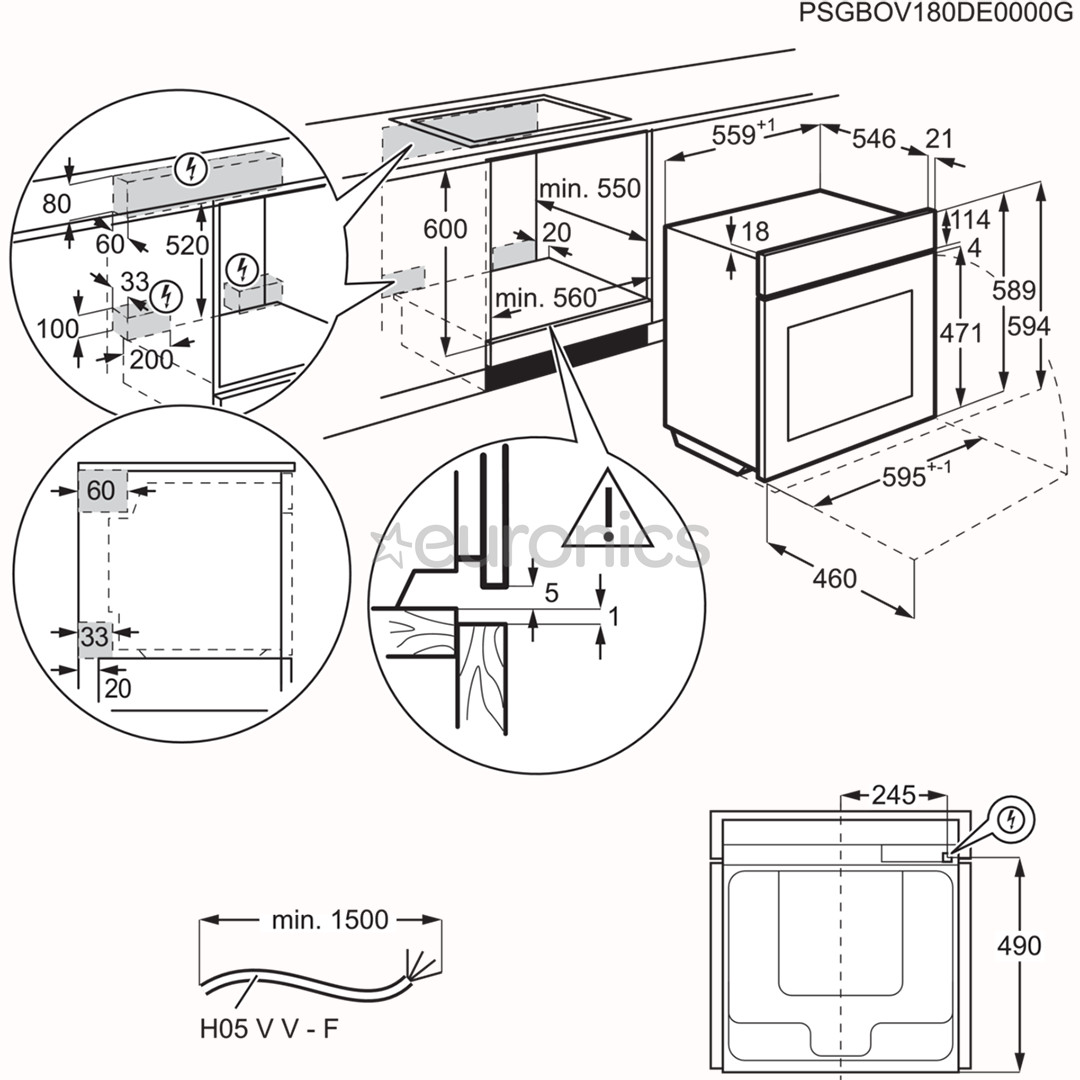 AEG 7000 Seeria MealAssist, 71 L, pürolüütiline puhastus, must - Integreeritav ahi