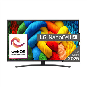 LG NANO81 AI, 43'', LED LCD, NanoCell, must - Teler 43NANO81A3A.AEU