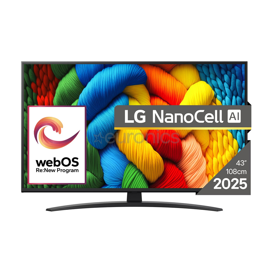 LG NANO81 AI, 43'', LED LCD, NanoCell, must - Teler