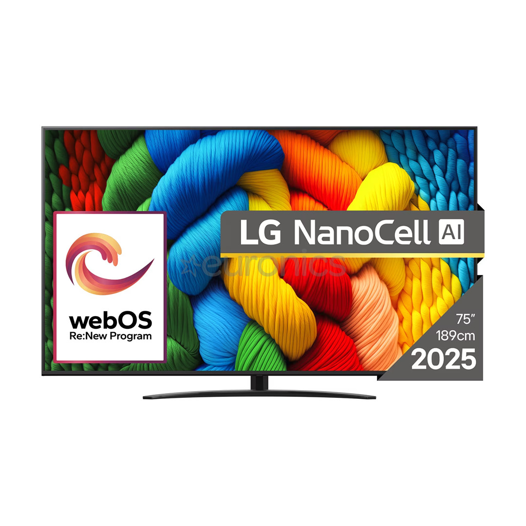 LG NANO81 AI, 86'', LED LCD, NanoCell, black - TV