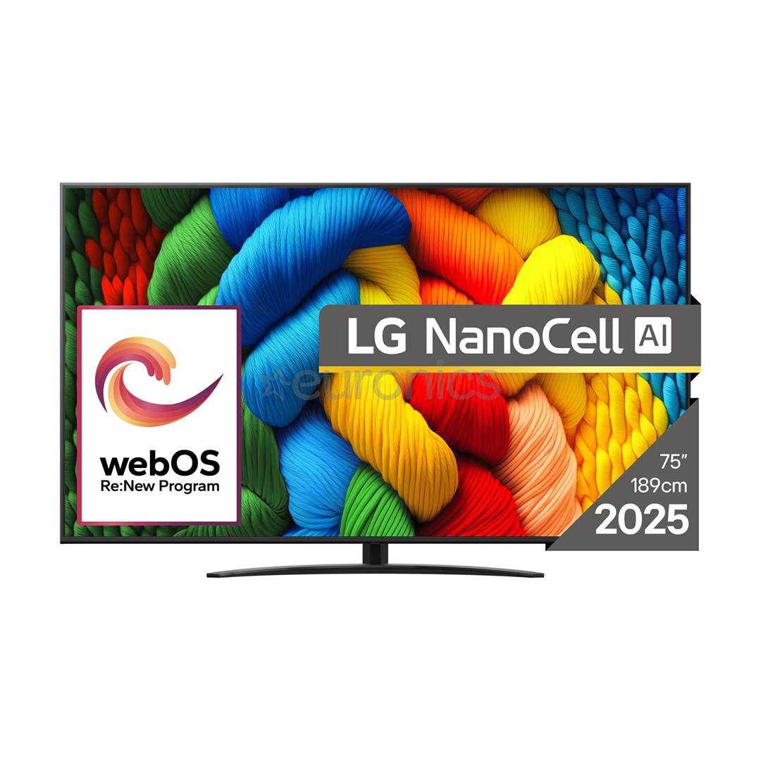LG NANO81 AI, 86'', LED LCD, NanoCell, черный - Телевизор