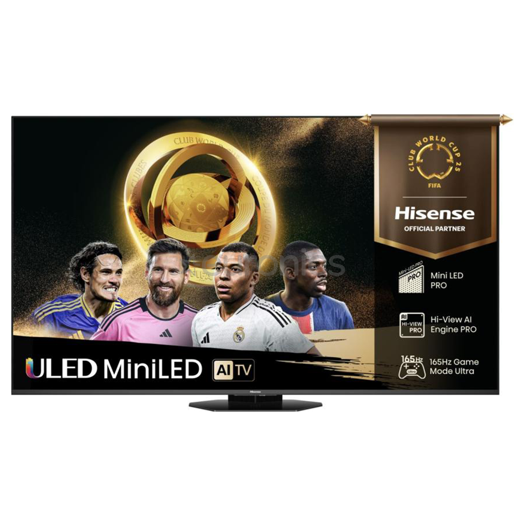 Hisense U8Q, 55'', 4K UHD, ULED, Mini LED, must - Teler