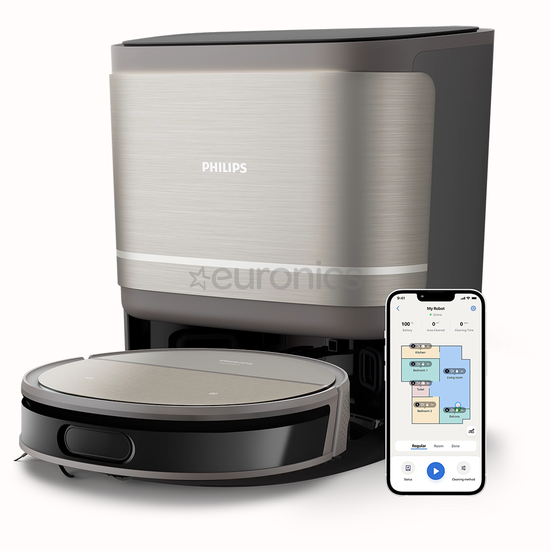 Philips HomeRun 9000 Seeria, märg- ja kuivpuhastus, hall - Robottolmuimeja