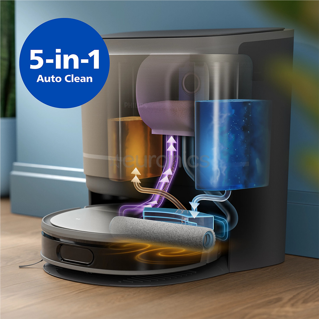 Philips HomeRun 9000 Seeria, märg- ja kuivpuhastus, hall - Robottolmuimeja