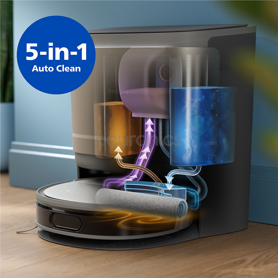 Philips HomeRun 9000 Seeria, märg- ja kuivpuhastus, hall - Robottolmuimeja