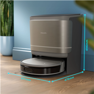 Philips HomeRun 9000 Seeria, märg- ja kuivpuhastus, hall - Robottolmuimeja