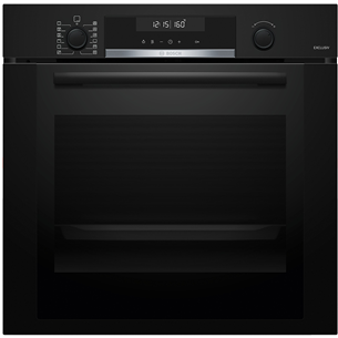 Bosch, 71 L, pyrolytic cleaning, black - Built-in oven HBG378AB3