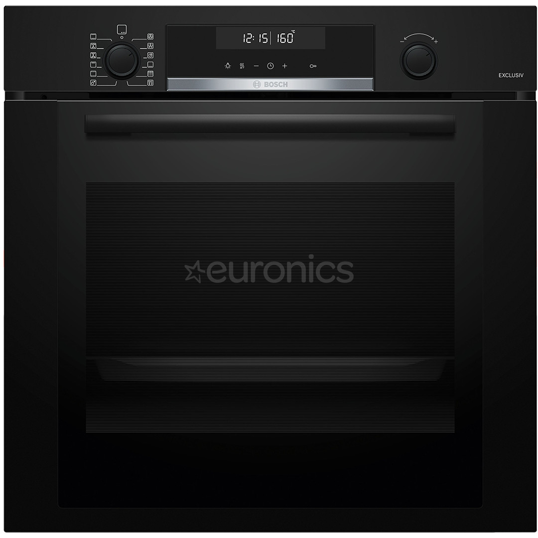 Bosch, 71 L, pyrolytic cleaning, black - Built-in oven