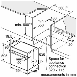 Bosch, 71 L, pyrolytic cleaning, black - Built-in oven