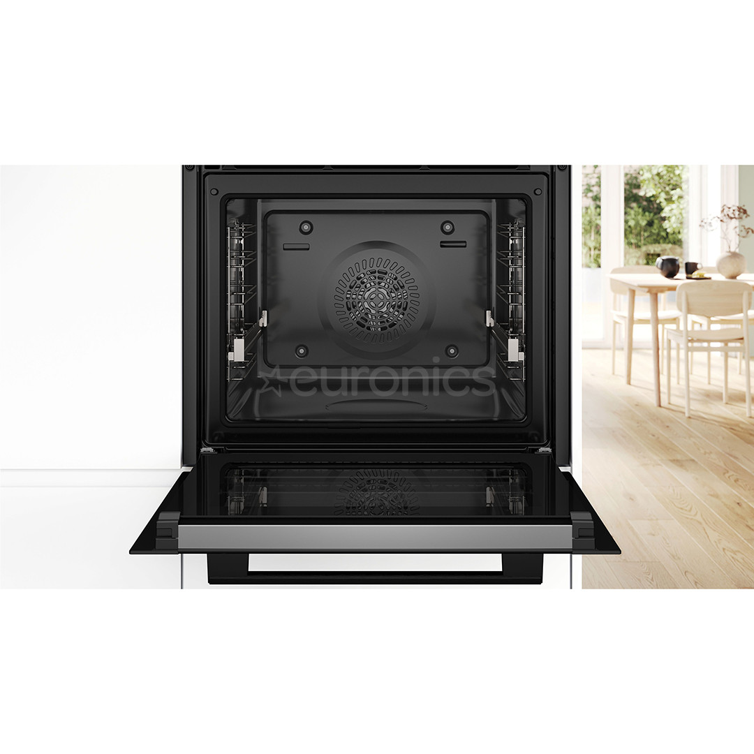 Bosch, 71 L, pyrolytic cleaning, black - Built-in oven