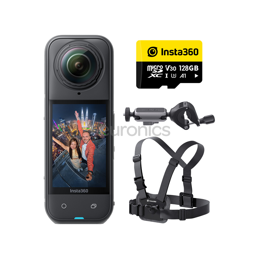 Insta360 X5 Road Cycling Bundle, 8K, 360º, must - Seikluskaamera