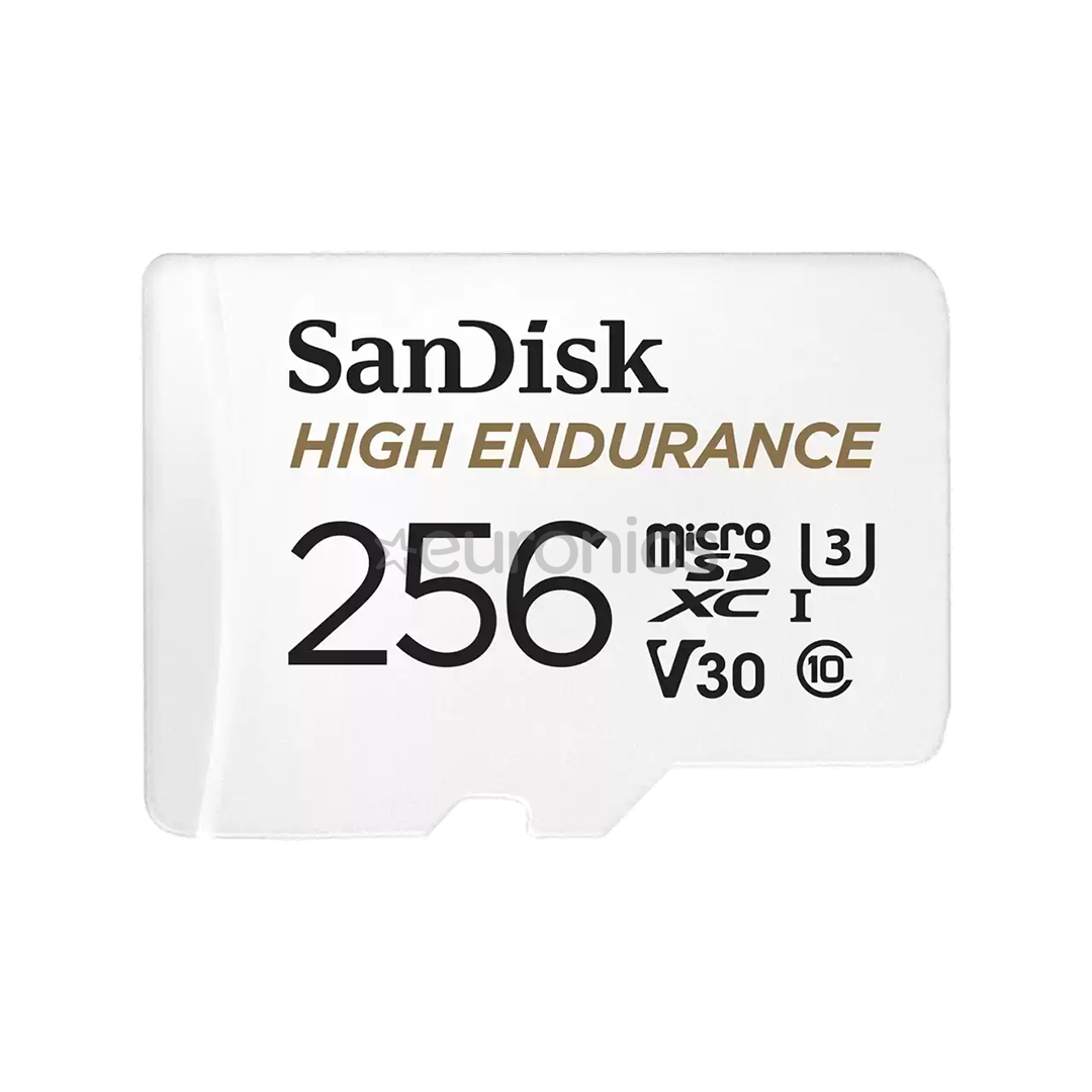 SanDisk High Endurance, MicroSDXC, 256 GB, white - Memory card