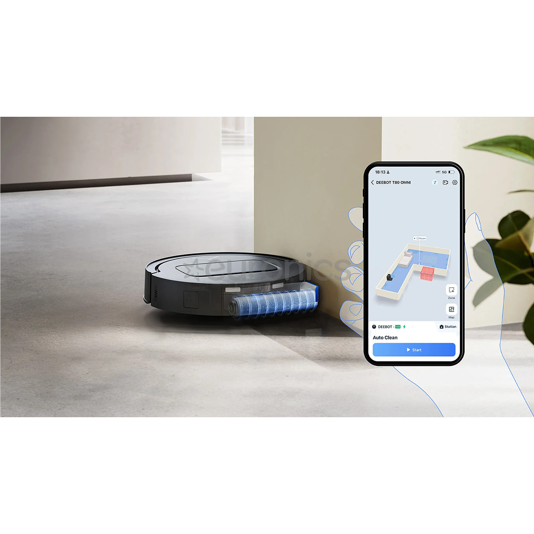 Ecovacs Deebot T80 Omni, märg- ja kuivpuhastus, must - Robottolmuimeja