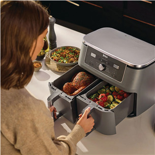 Ninja 6-ühes Dual Zone, 9.5 L, 2470 W, tumehall - Kuumaõhufritüür