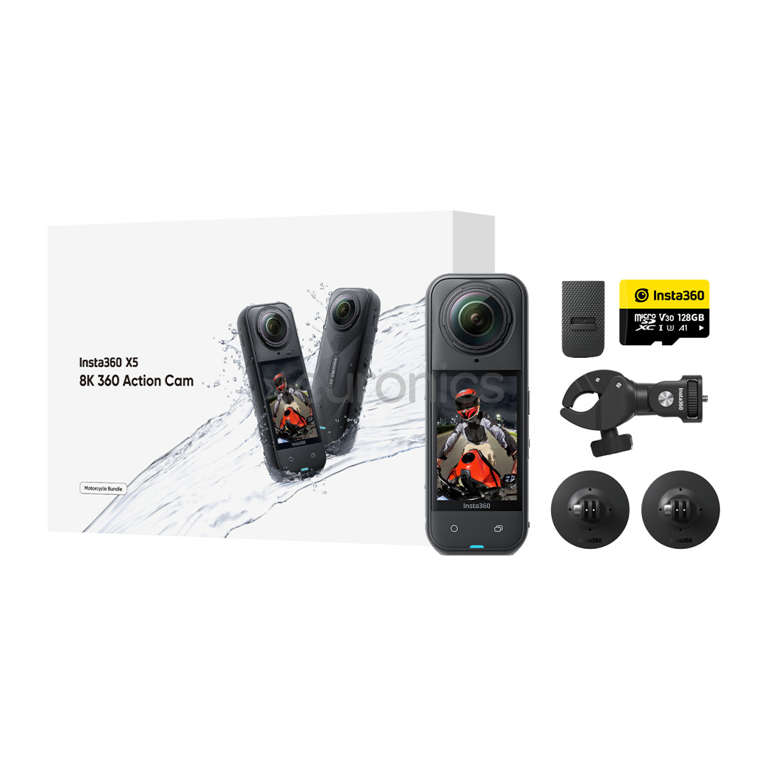 Insta360 X5 Motorcycle Bundle, 8K, 360º, черный - Экшн-камера