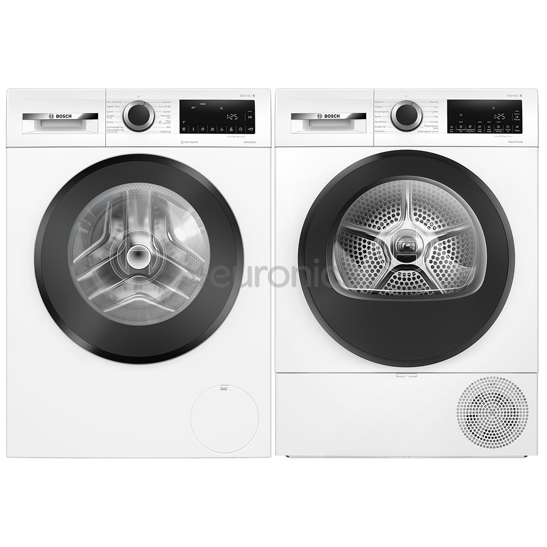 Bosch, 9 kg + 9 kg - Washing machine + Clothes dryer