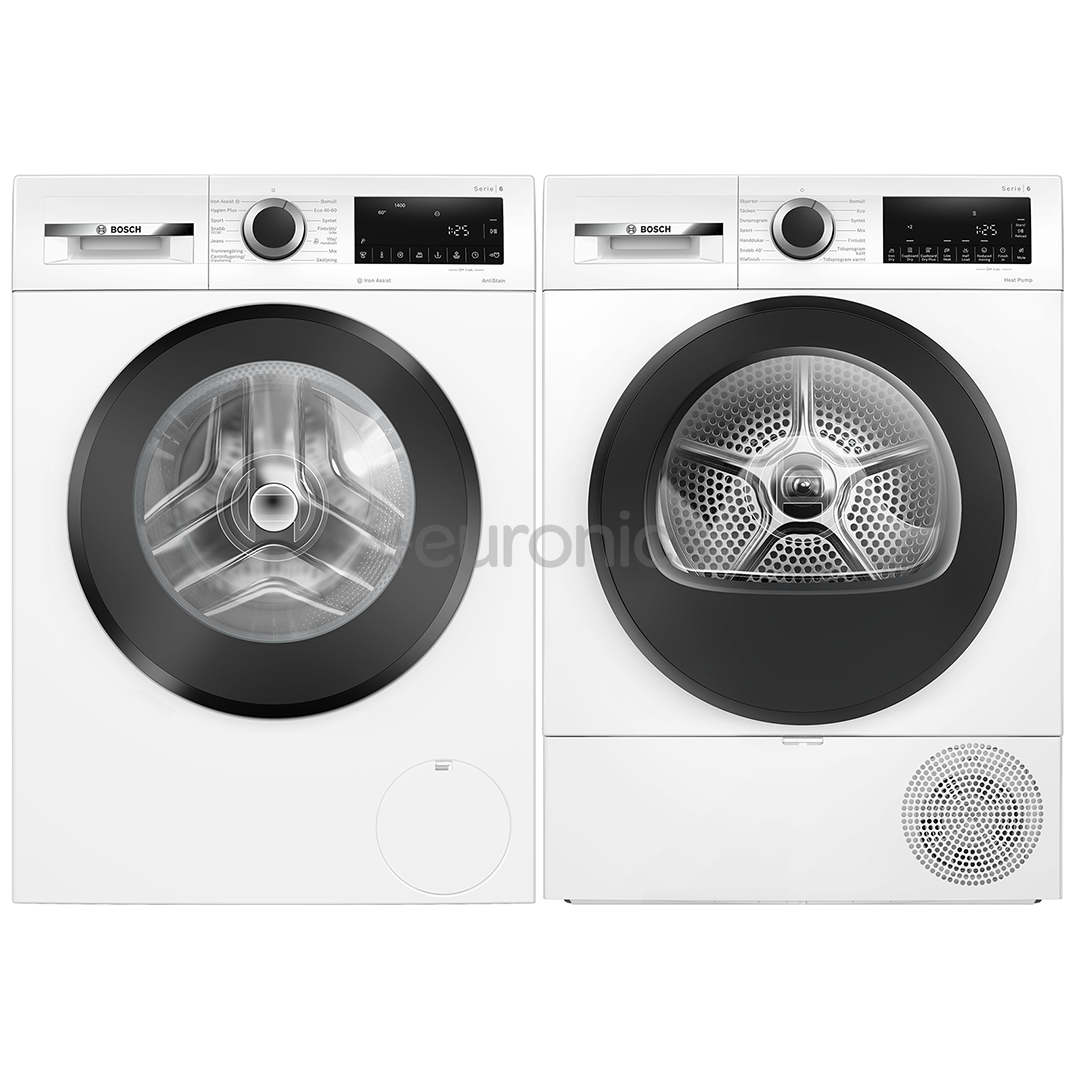 Bosch, 9 kg + 9 kg - Pesumasin + Pesukuivati