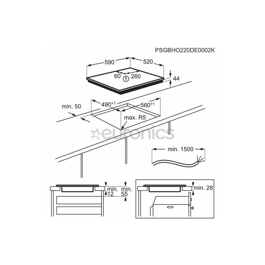 Electrolux, 65 L - Built-in oven + induction hob