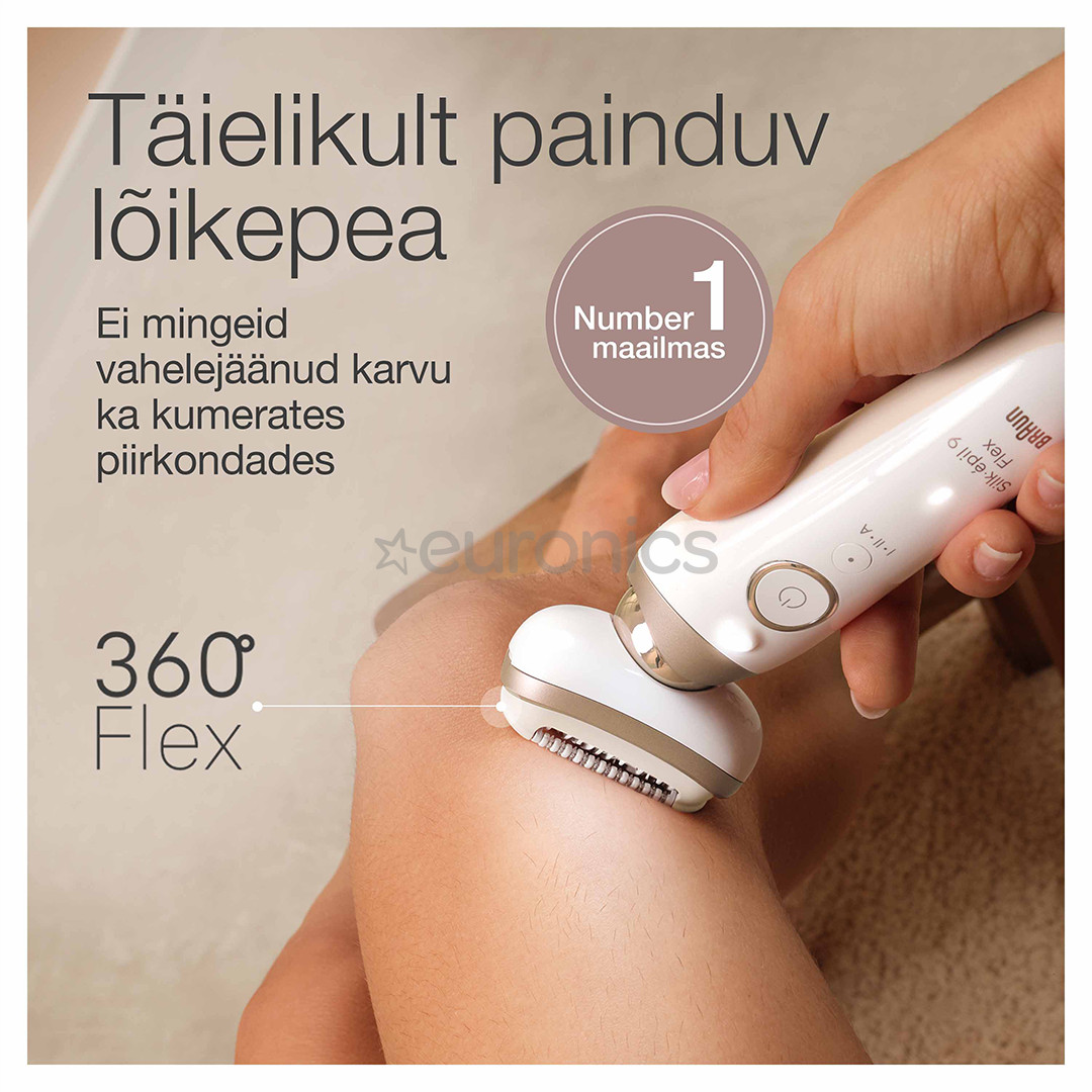 Braun Silk epil 9 Flex, белый - Эпилятор
