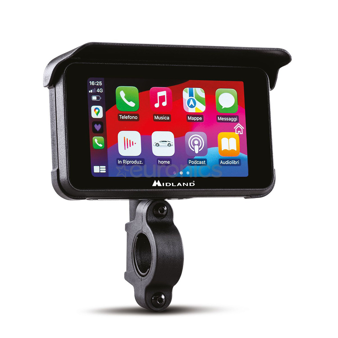 Midland BikePlay Guardian, Bluetooth, must - CarPlay ja Android Auto mootorratastele
