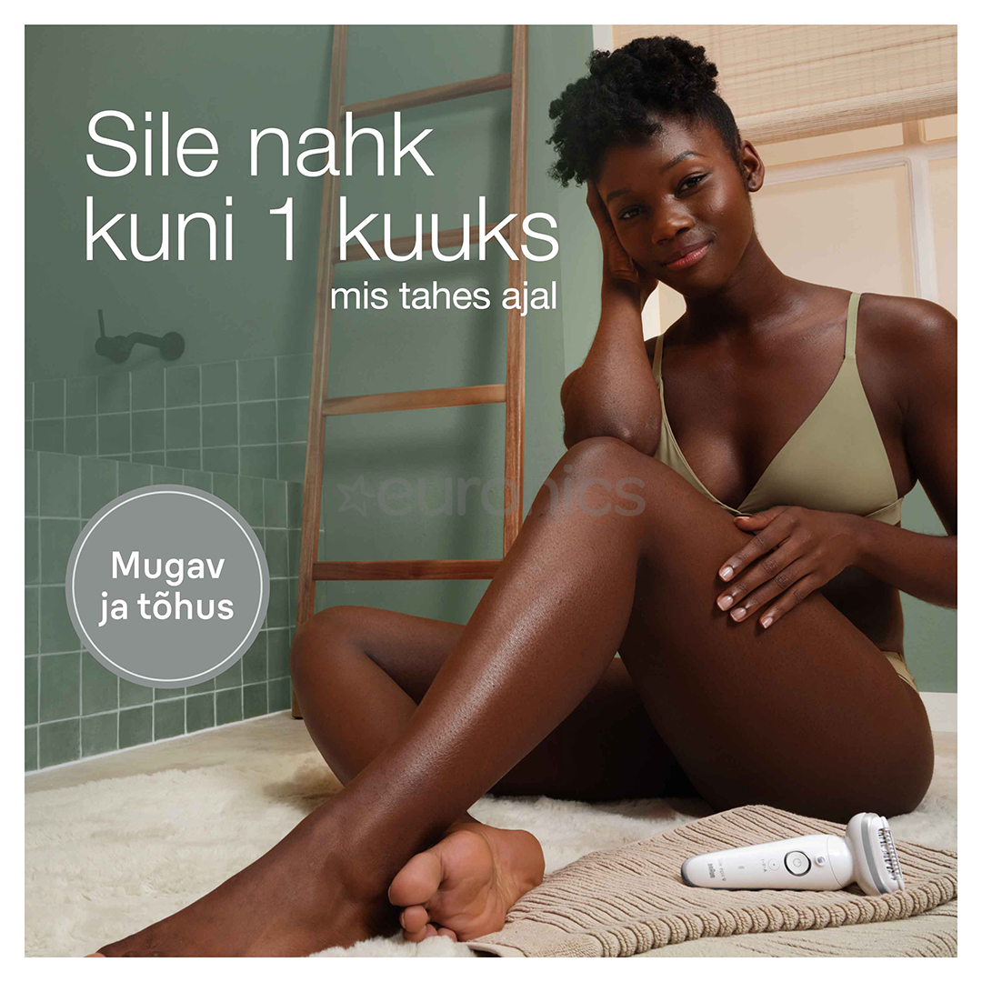 Braun Silk epil 9, märg- ja kuivkasutus, valge - Epilaator