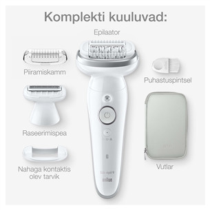 Braun Silk epil 9, Wet & Dry, white - Epilator