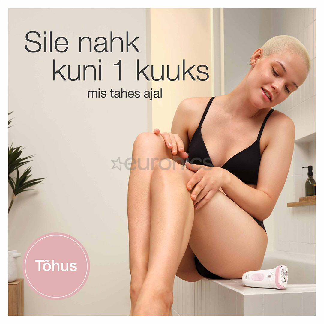 Braun Silk epil 7, сухое и влажное использование, белый/розовый - Эпилятор