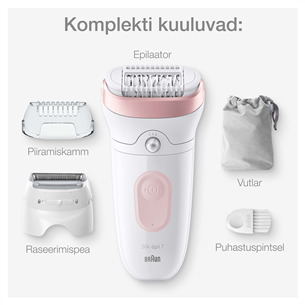 Braun Silk epil 7, белый/розовый - Эпилятор