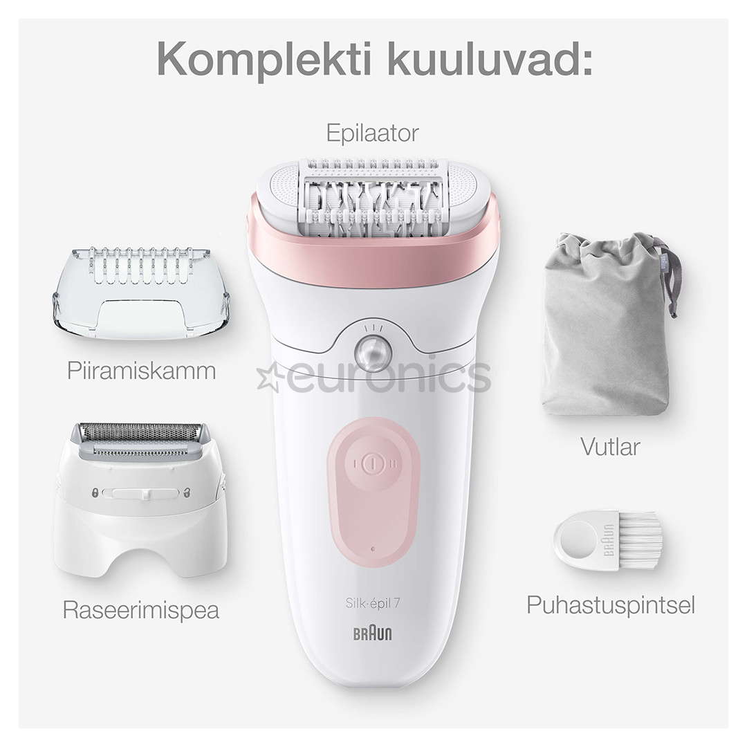 Braun Silk epil 7, white/pink - Epilator